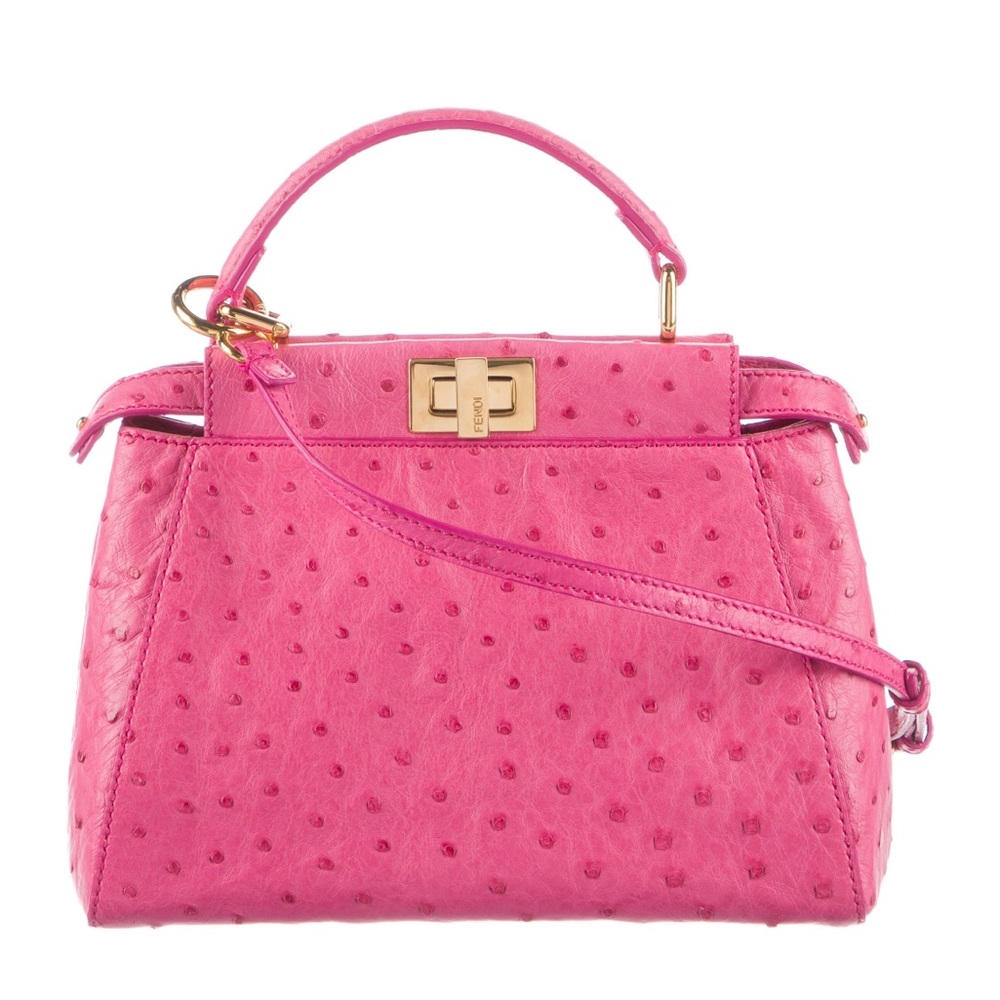 Fendi Peekaboo Mini Pink Ostrich